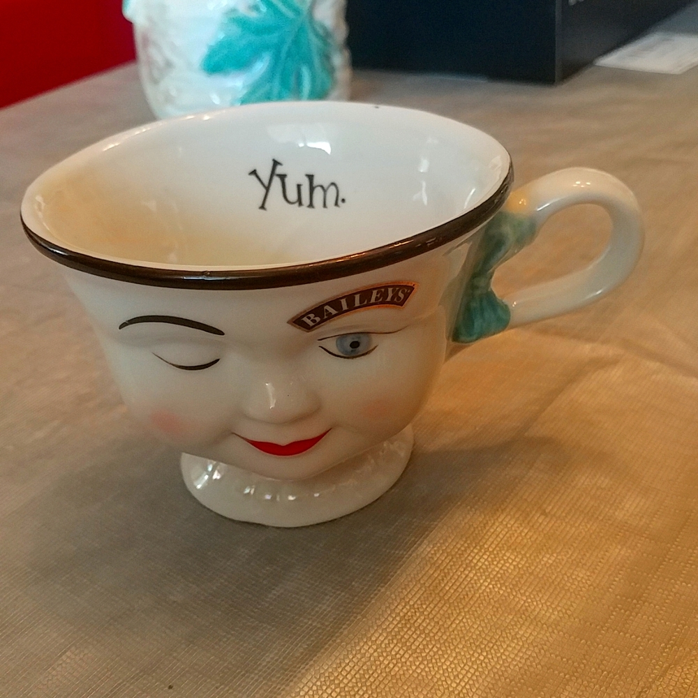 Vintage Baileys Yum Winky Face Ceramic Cup